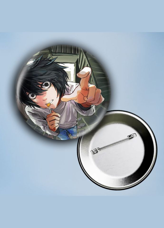 Значок на булавке Аниме Тетрадь смерти #15 металлический 56 мм No Brand (304509076)