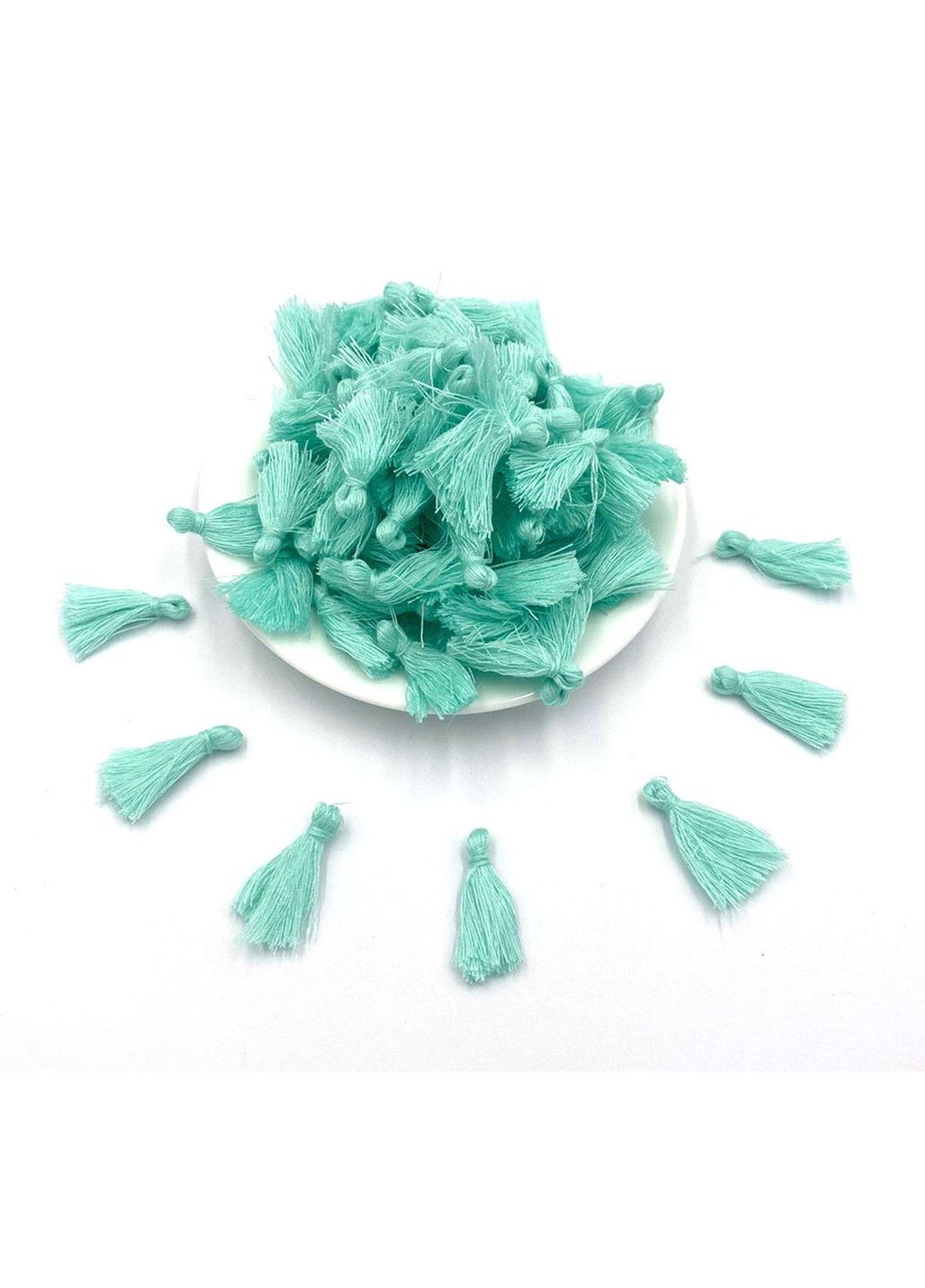 Шовкові китиці для декору 25 мм - м'ятний Plus-plus (354796409)