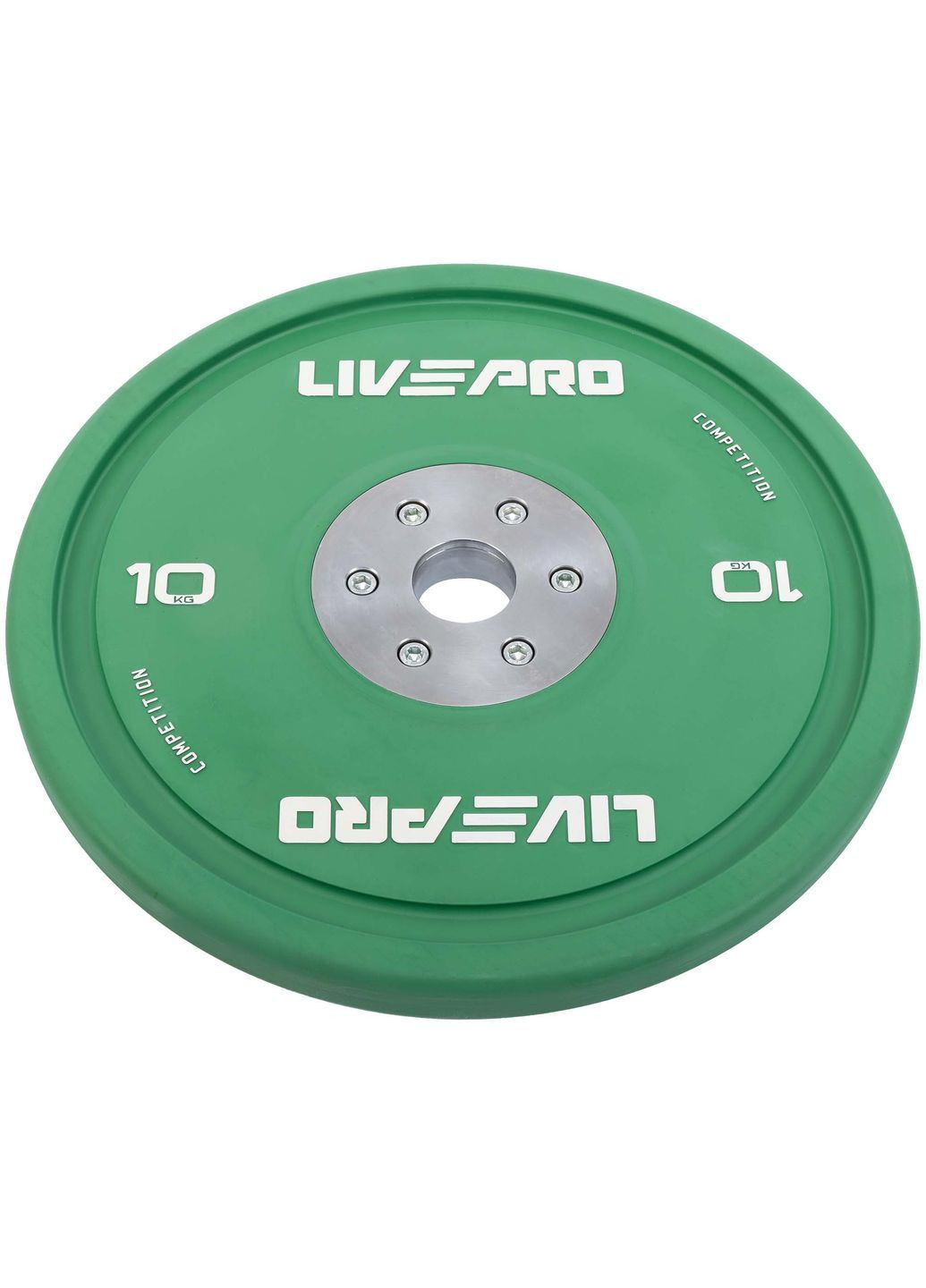 Бамперні диски Bumper Plates LP8335-10 50.5 мм 10 кг Зелений LivePro (362587812)
