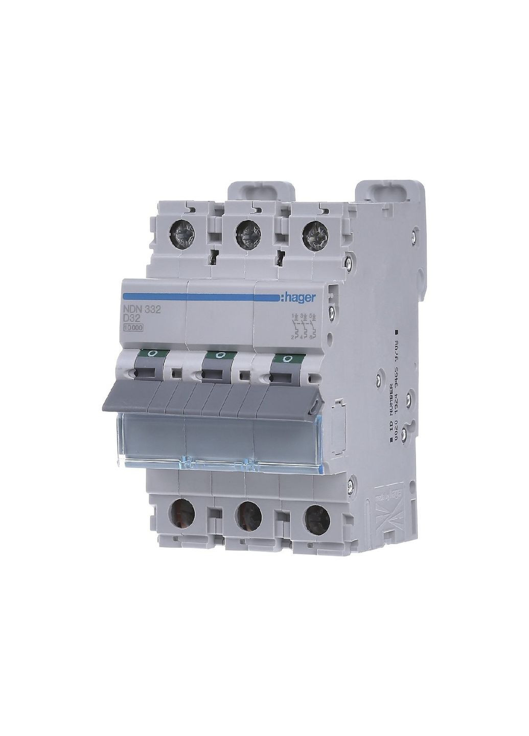 Автоматичний вимикач NDN332 (32 А, D, 10kA, 3P) трифазний автомат (10503) Hager (265535732)