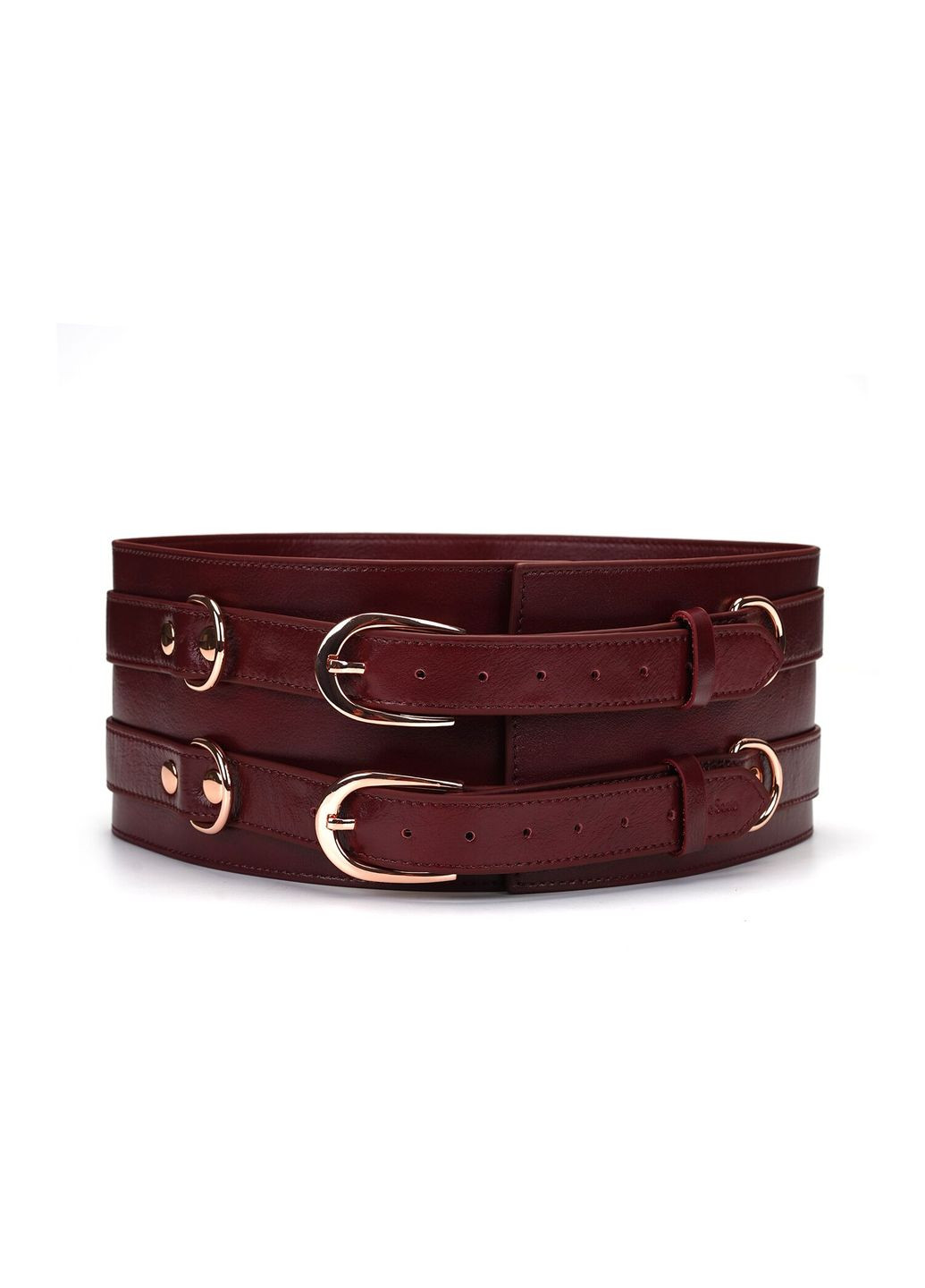 Кожаный пояс для бондажа Wine Red Waist Cuff L Size Liebe Seele (296793845)