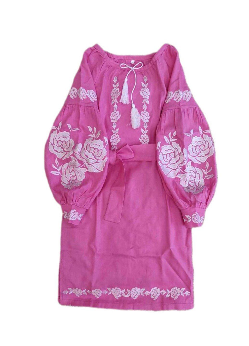 Розовое невероятно красивое платье вышиванка для девочек Модняшки (291838192)