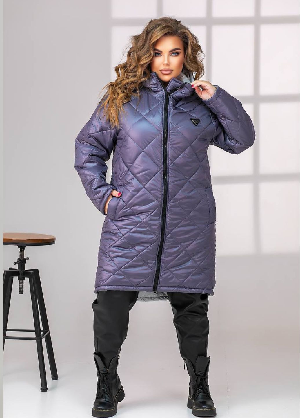 Сливовая зимняя теплая и сильная зимняя куртка куртка-пальто No Brand