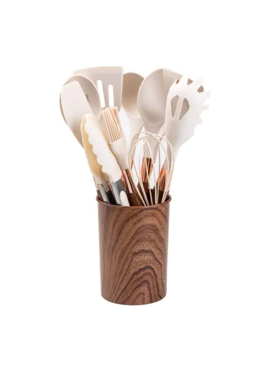 Набор кухонных принадлежностей с подставкой 11 шт термостойкий комплект для готовки и удобства хранения ProDobro (364191744)