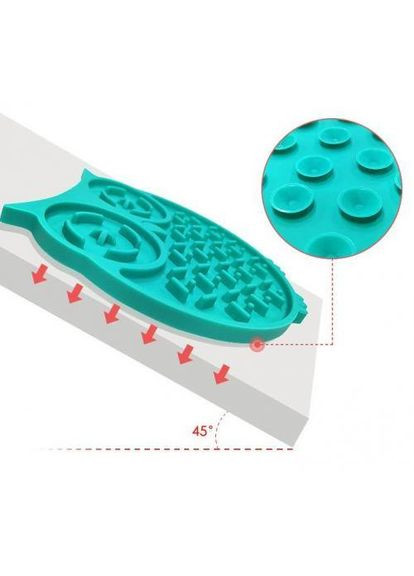 Коврик-кормушка licky mat сова силиконовый, зеленый (*) WahoPet (322592700)