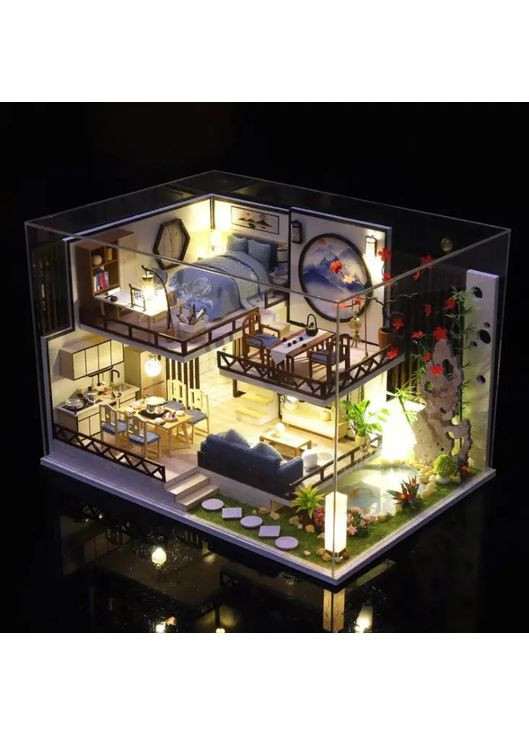 Румбокс Японская эстетика Интерьерный конструктор Moxiang Bamboo Rhyme Book Nook M-029 + купол No Brand (362452972)