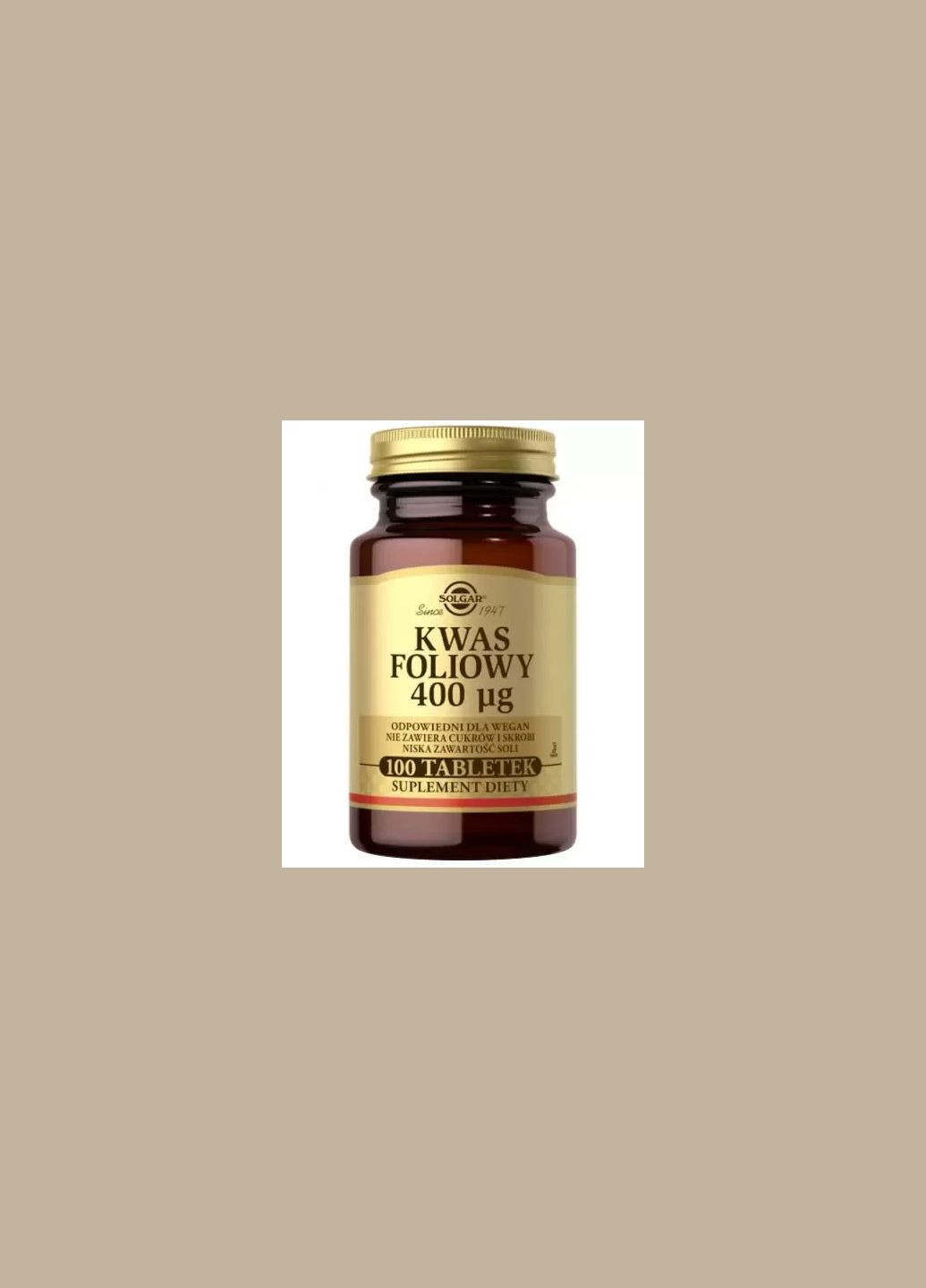 Вітаміни фолієва кислота, Kwas foliowy, 100 табл Solgar (338855219)