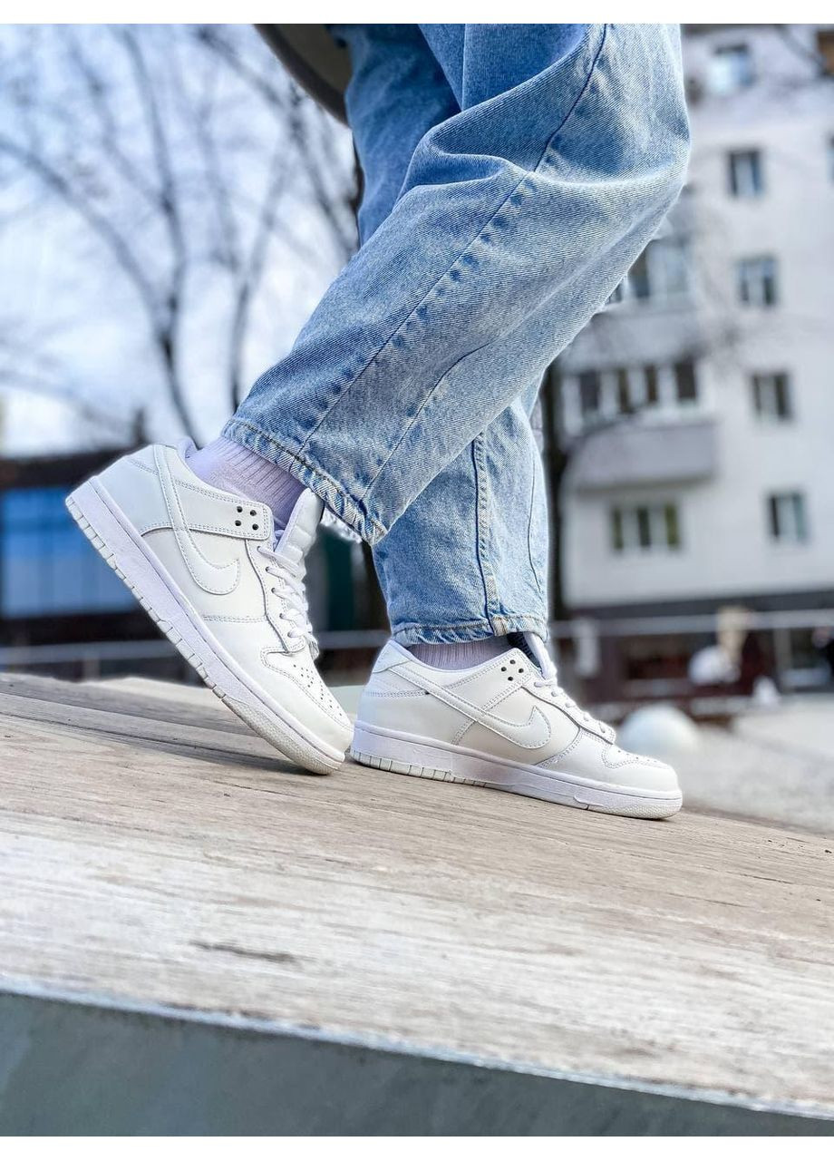Белые демисезонные кроссовки мужские nike dunk full white найк сб данк No Brand