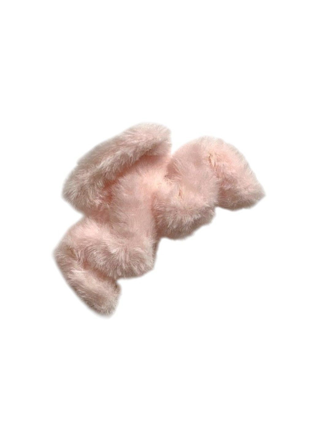 Краб-заколка для волос 9,5 см с искусственным мехом- Волна, пластик, персиковый, 1 шт, арт 019267 No Brand (364553435)