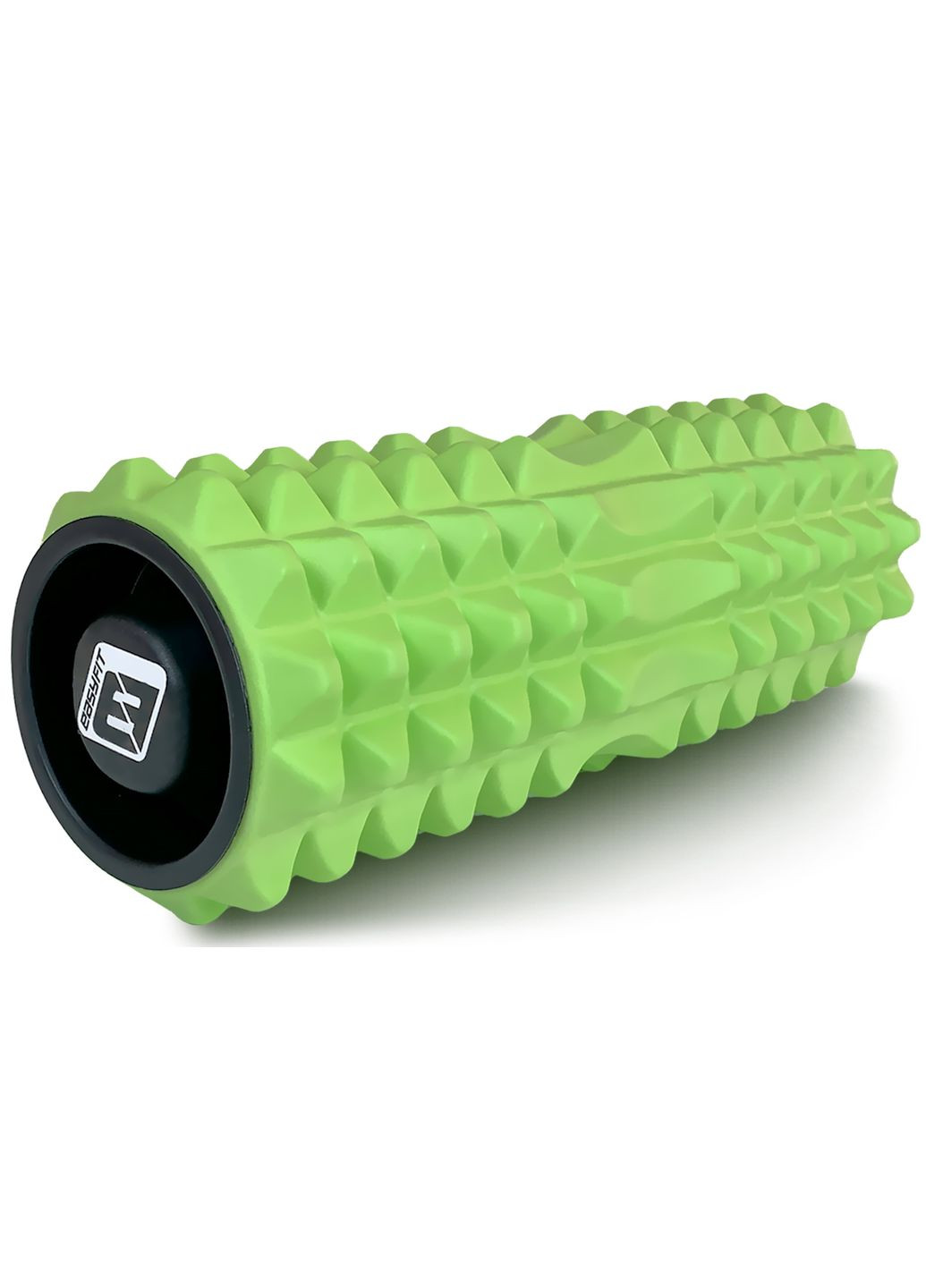 Масажний ролик Grid Roller 33 см v.1.2 із заглушками з обох сторін (салатовий) EasyFit (365549707)