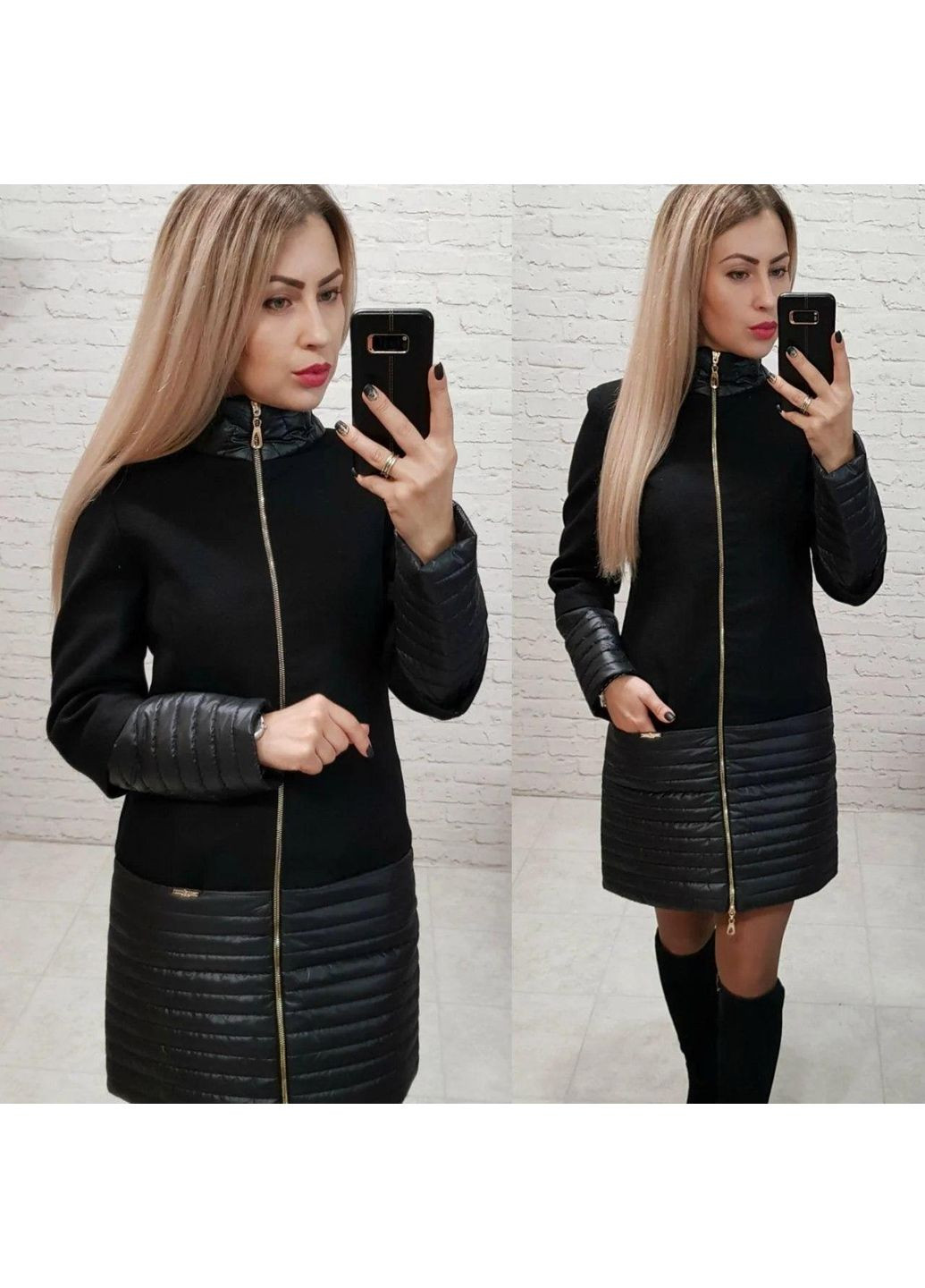 Комбіноване демісезонне Пальто 137, чорний KHAN