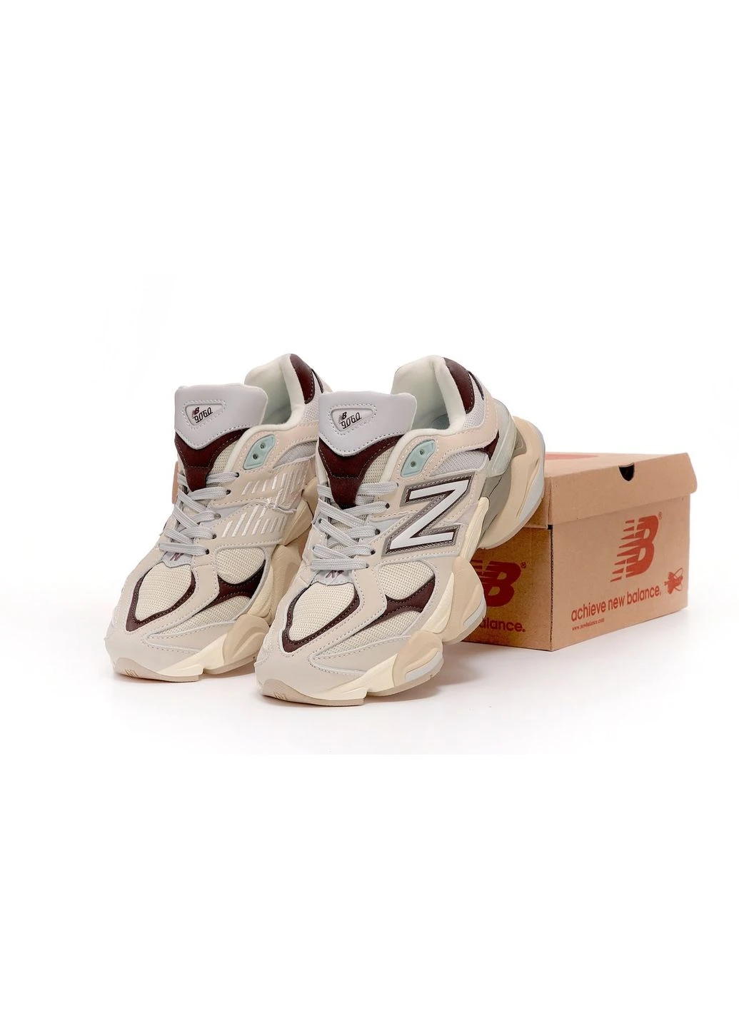 Цветные всесезонные кроссовки 9060 grey matter timberwolf No Brand