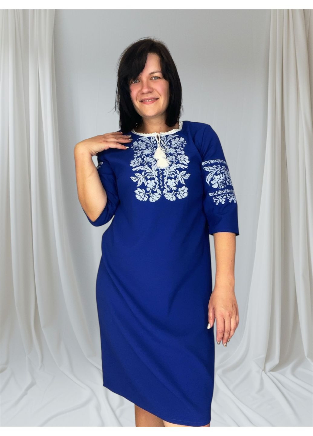 Синее женское платье НоКо