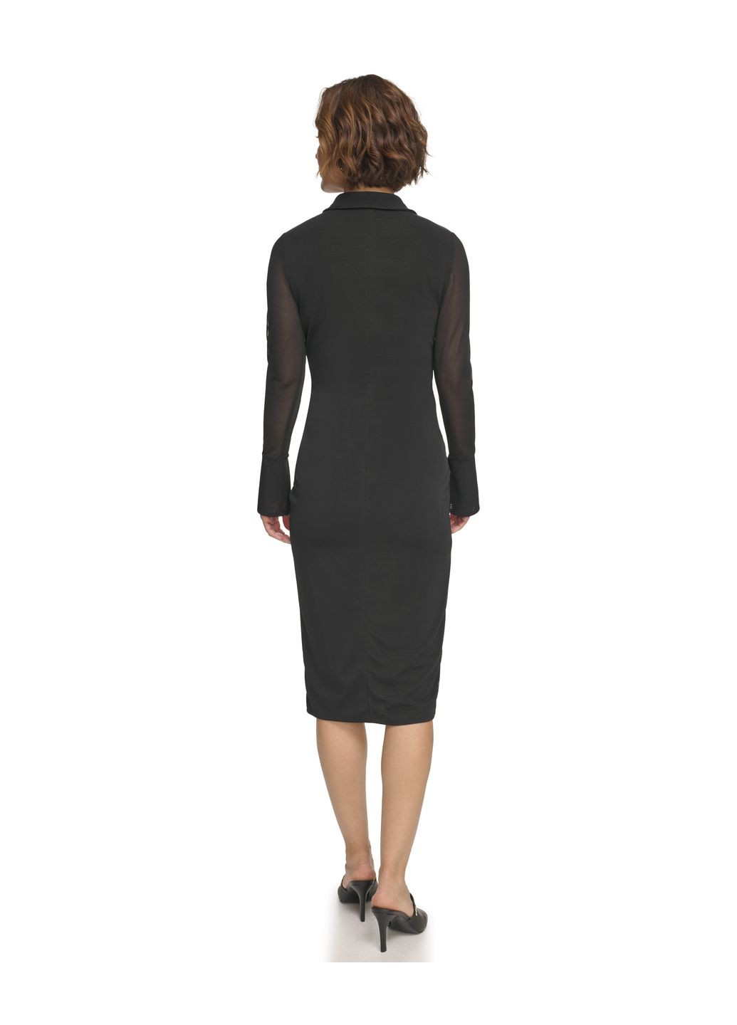Черное платье dd3kp370_blk DKNY однотонное