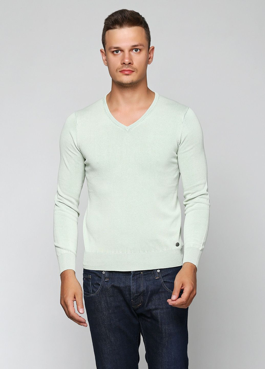 Світло-зелений демісезонний светр kmo1ofw9or блідо-зелений Rifle