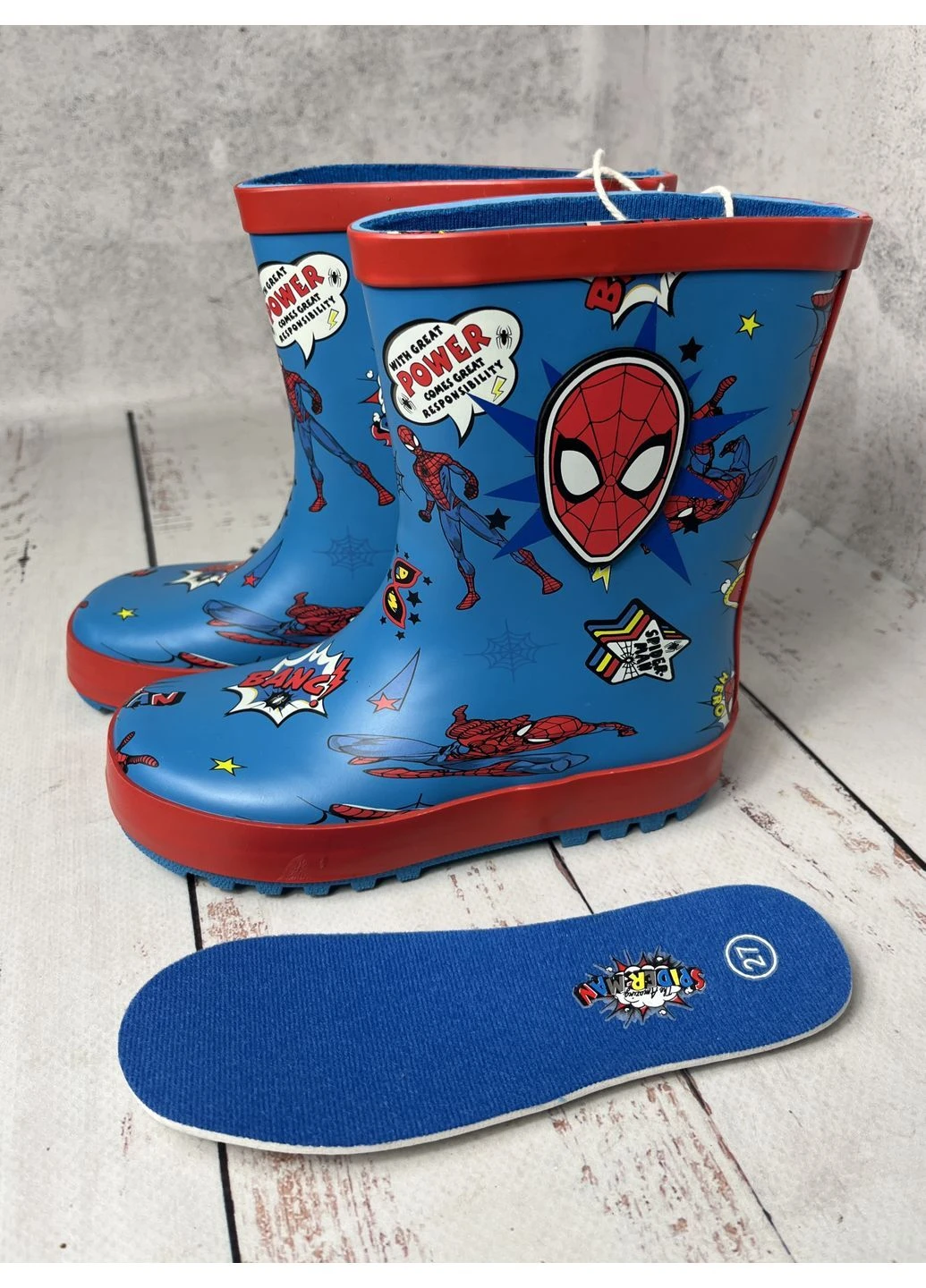 Гумові чоботи дитячі на хлопчика Синій (1284) Spiderman (374854302)