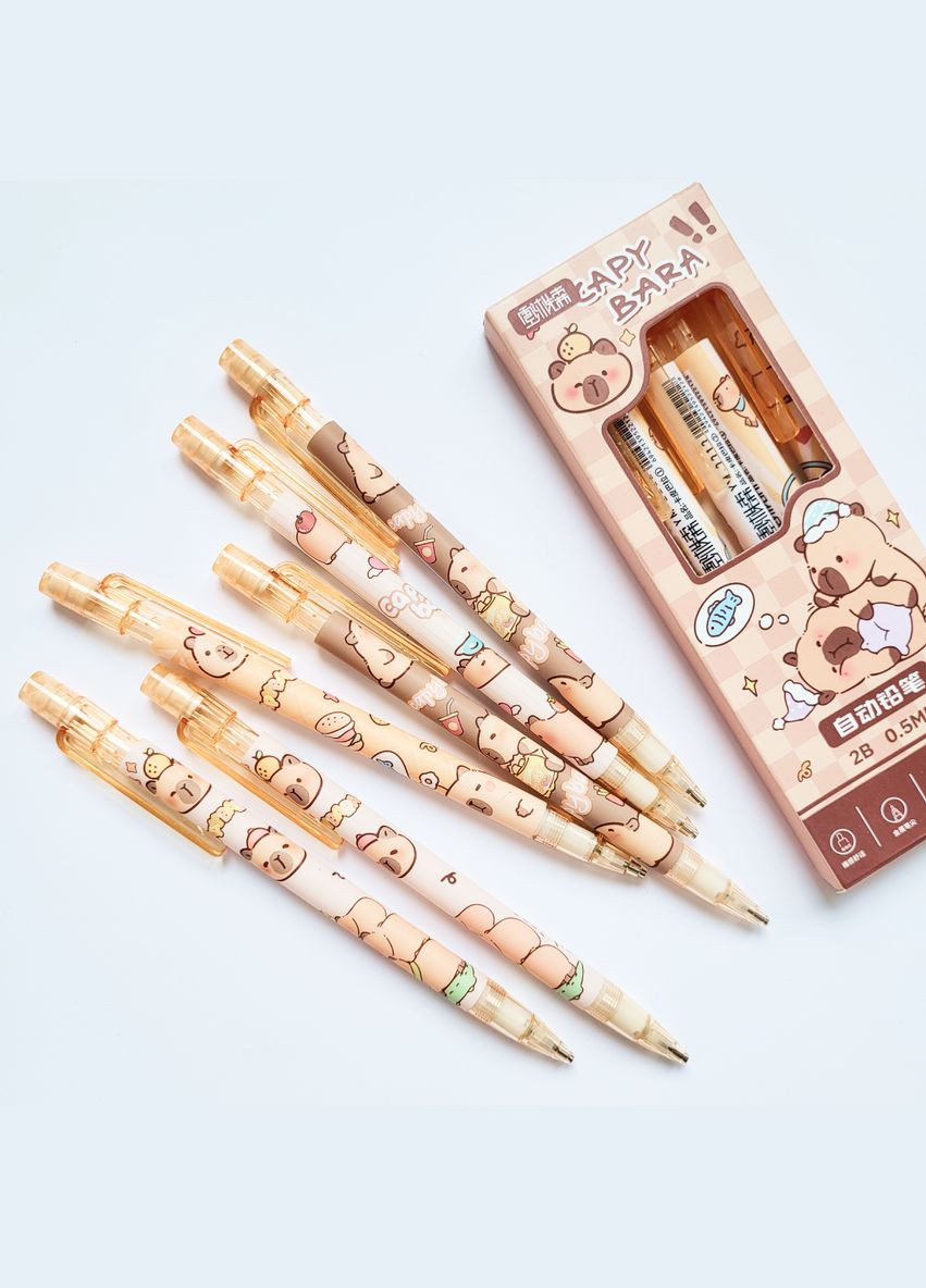 Карандаш для письма и рисования с рисунком капибары Capybara яблоко 0.5 мм No Brand (325880402)