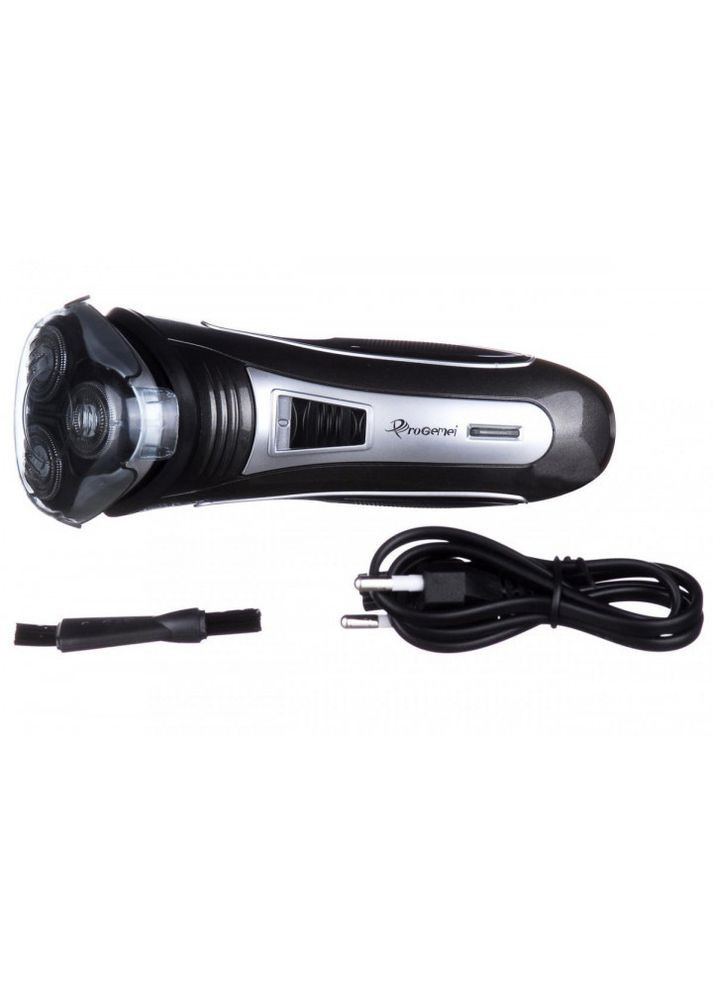 Чоловіча електробритва для бороди Geemy 7090 роторна акумуляторна електро бритва Чорна Gemei (297332074)