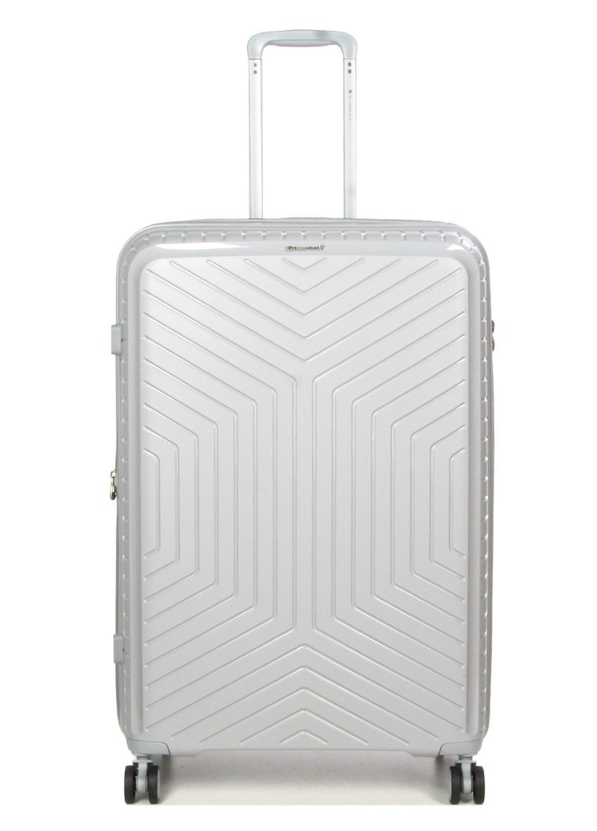 Чемодан большой L полипропилен с расширением 20103 77,5×53,5×32,5см 116+17л Серебряный Snowball (297643011)