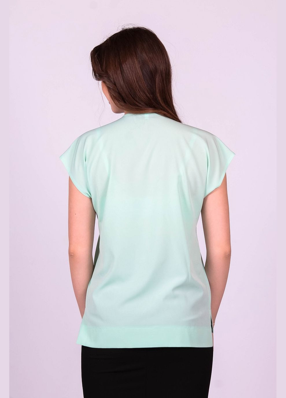 М'ятна блузка жіноча 0071 однотонний софт м'ятна Актуаль