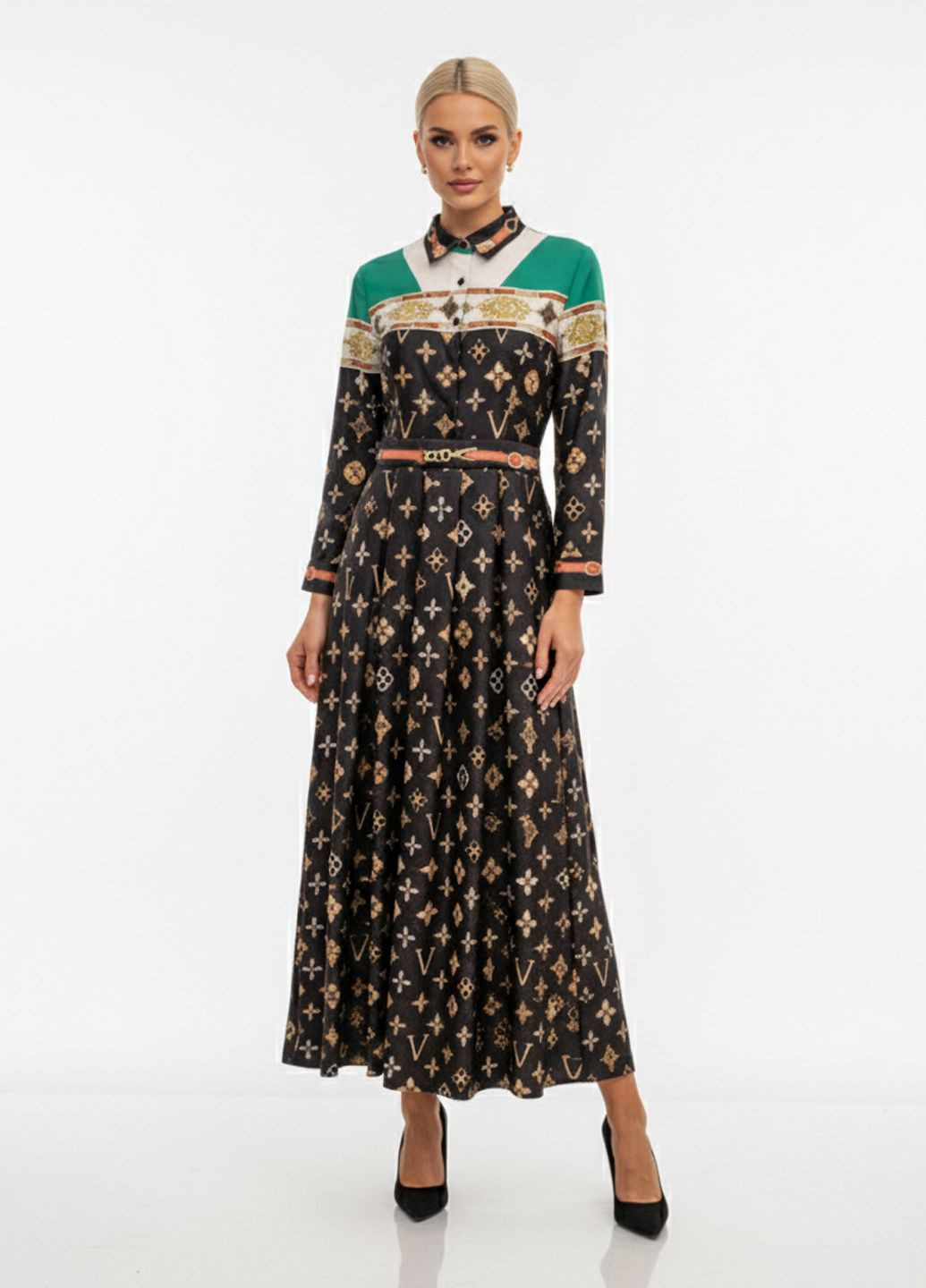 Комбінована вечірня сукня вечірня максі комбінований Lowett з квітковим принтом