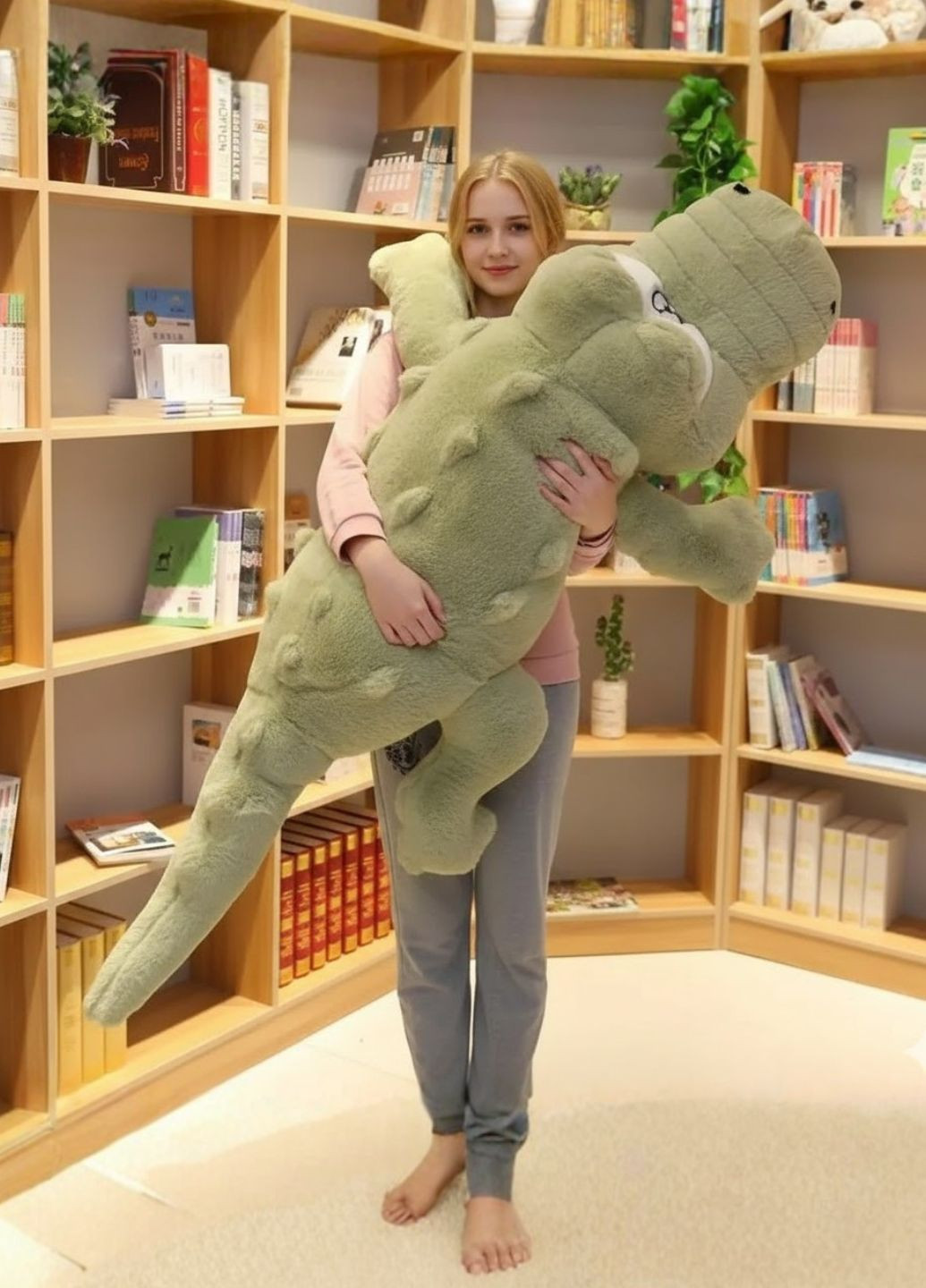 Велика м'яка іграшка крокодил зелений 150 см для дітей та дорослих My Kigu (370434270)