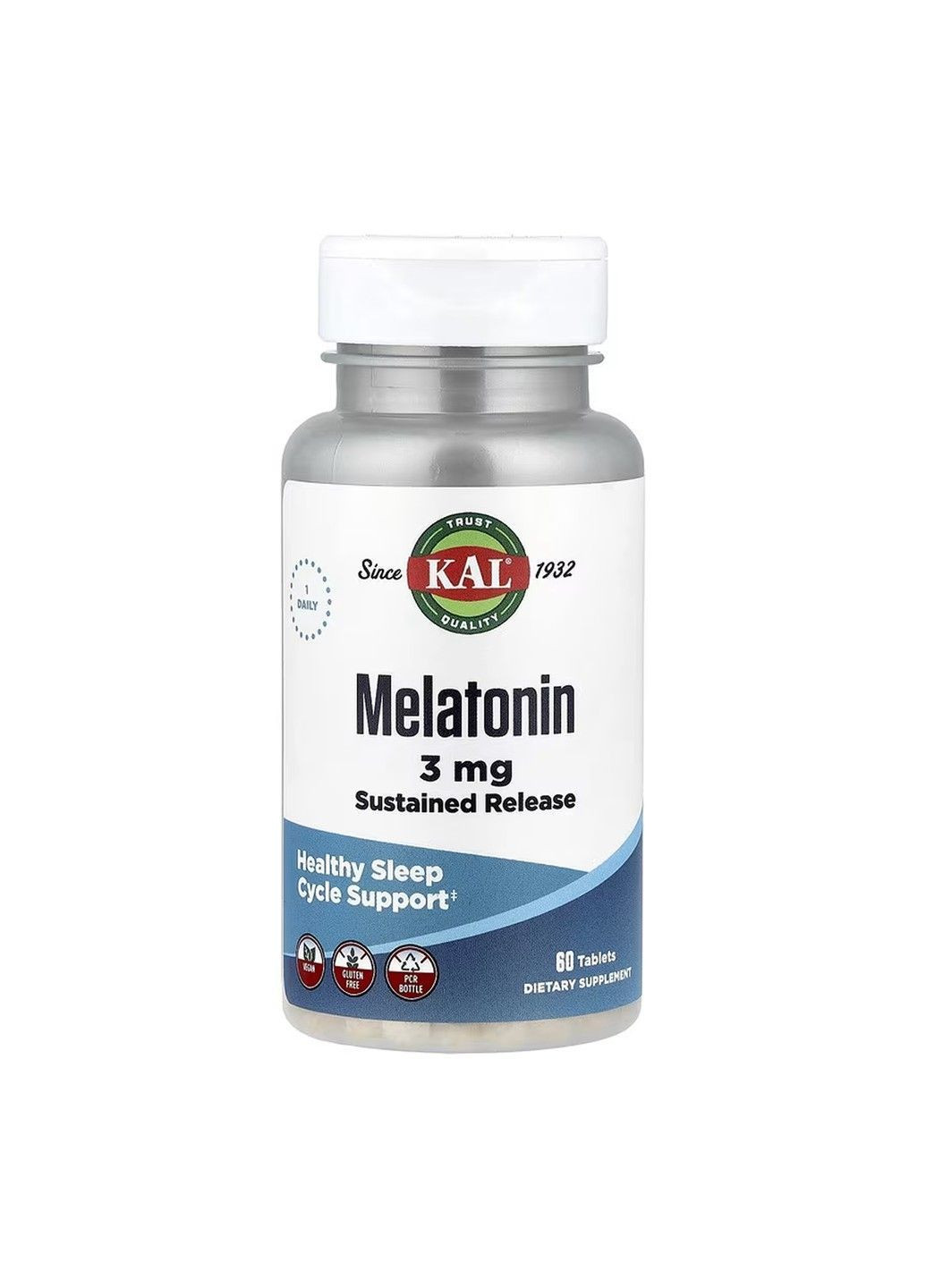 Melatonin, мелатонин, 3 мг - 60 таблеток KAL (367736165)