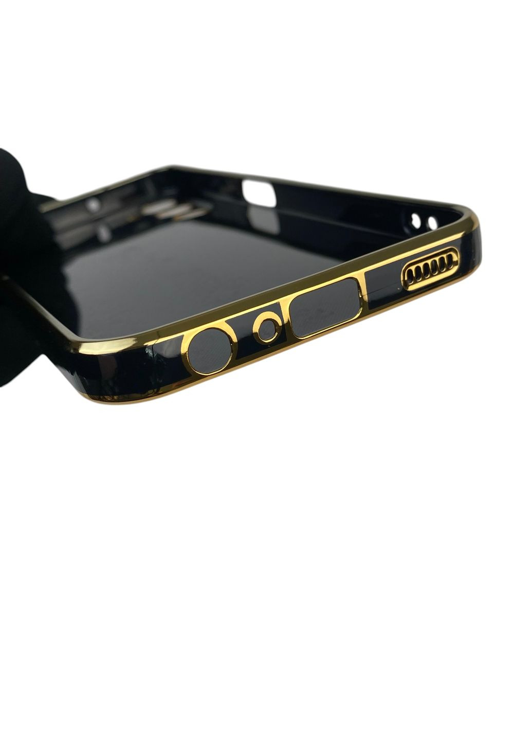 Чохол для Galaxy A24 (SM-A245F) з кільцем MagSafe із золотою окантовкою на самсунг а24 чорний gs1 Samsung (366228818)