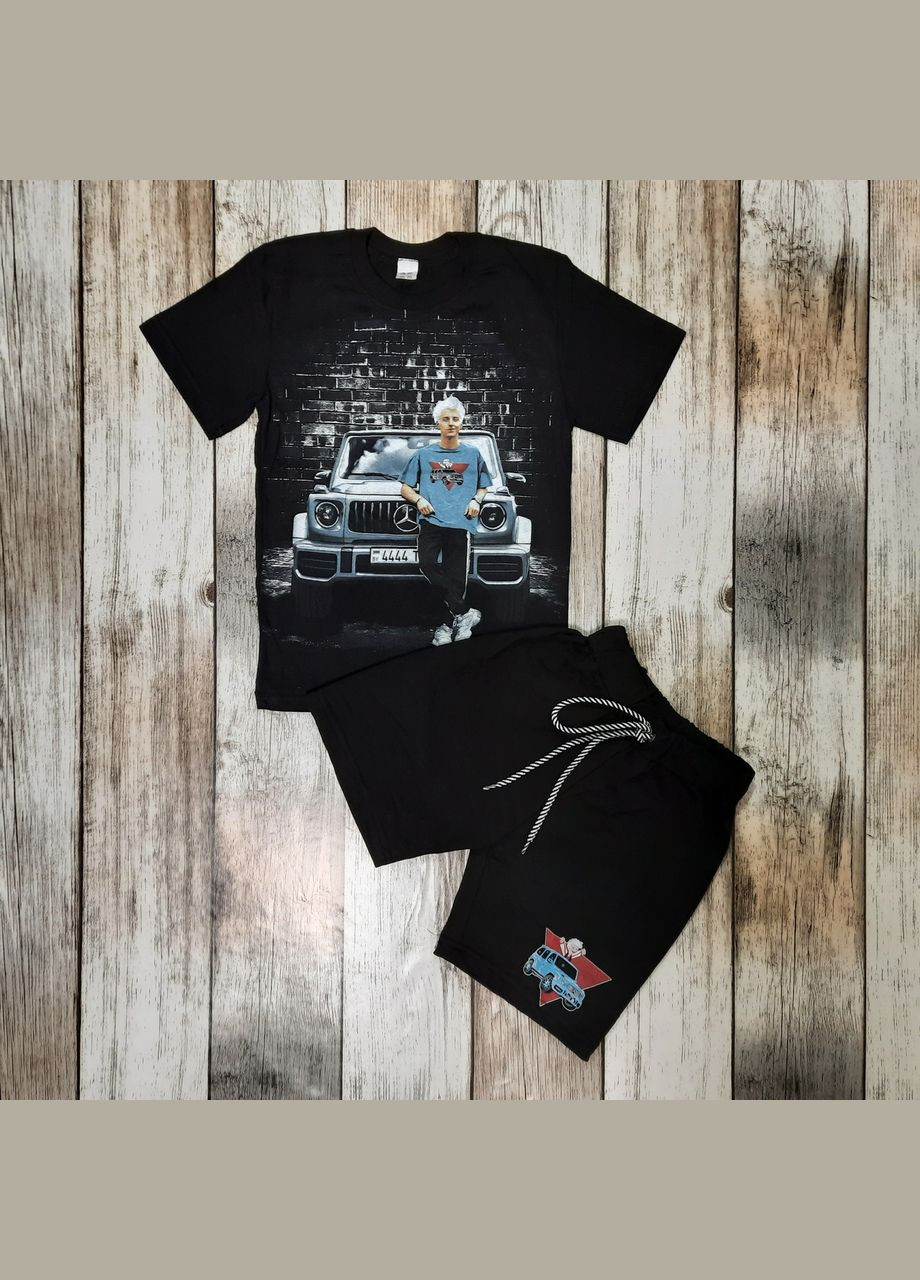 Дитячий літній костюм А4 (футболка + шорти) для хлопчика Влад Світиться в темряві 116-122 Чорний No Brand (352770722)