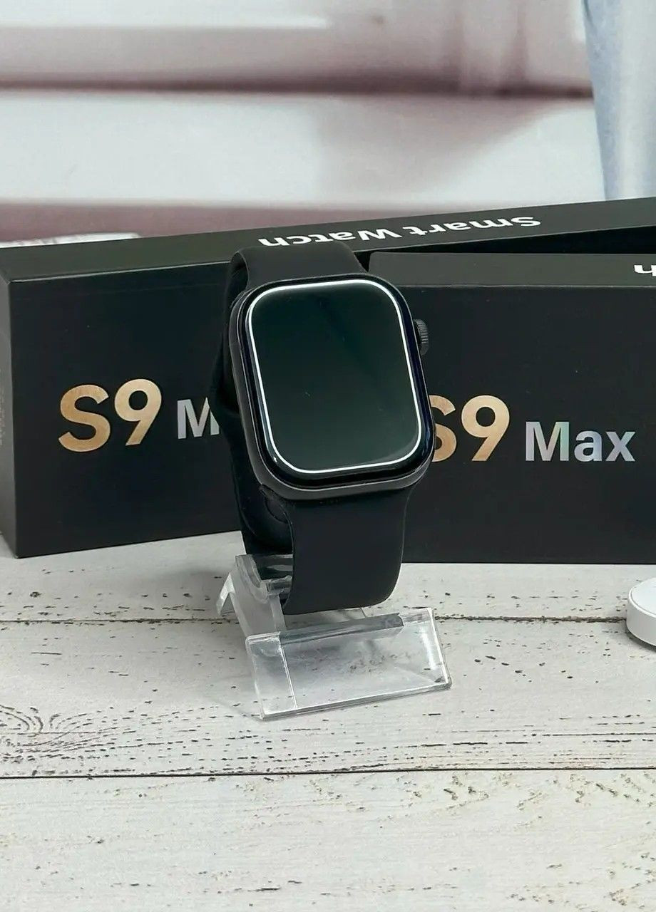 Смарт-часы 9-го поколения 45/49 мм с телефонной книгой, прогнозом погоды и калькулятором, Black Smart Watch S9 MAX (369963538)