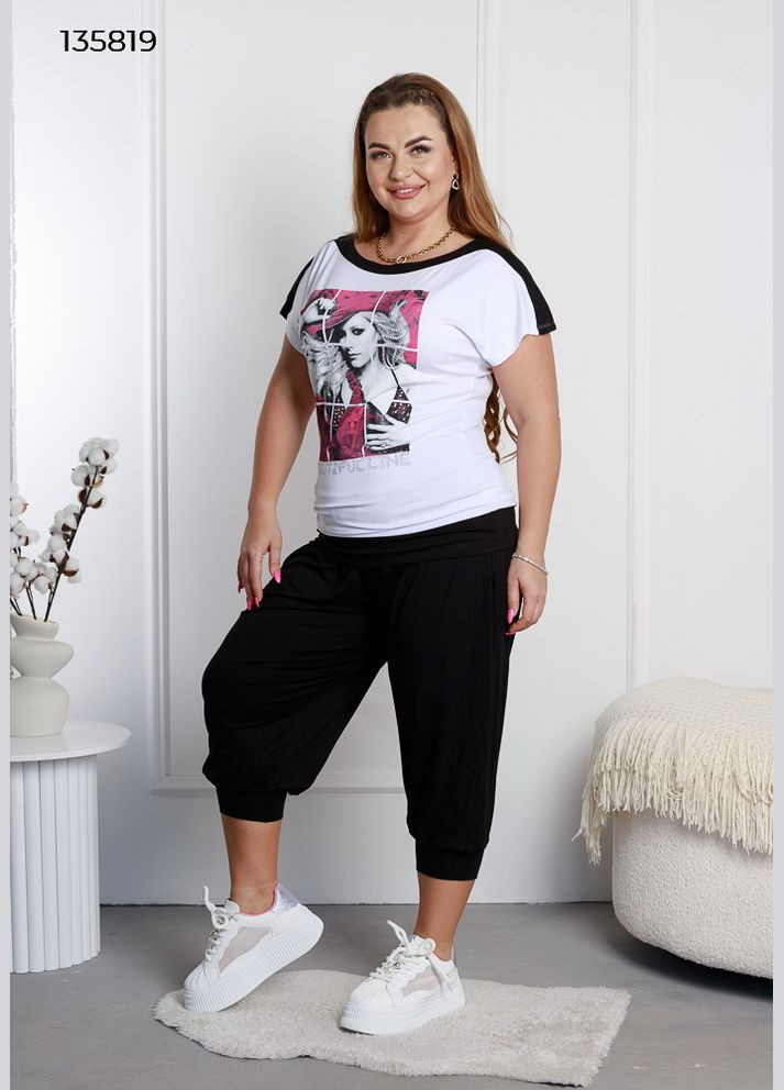 Прозорий комплект жіночий футболка та капрі Koc Tekstil