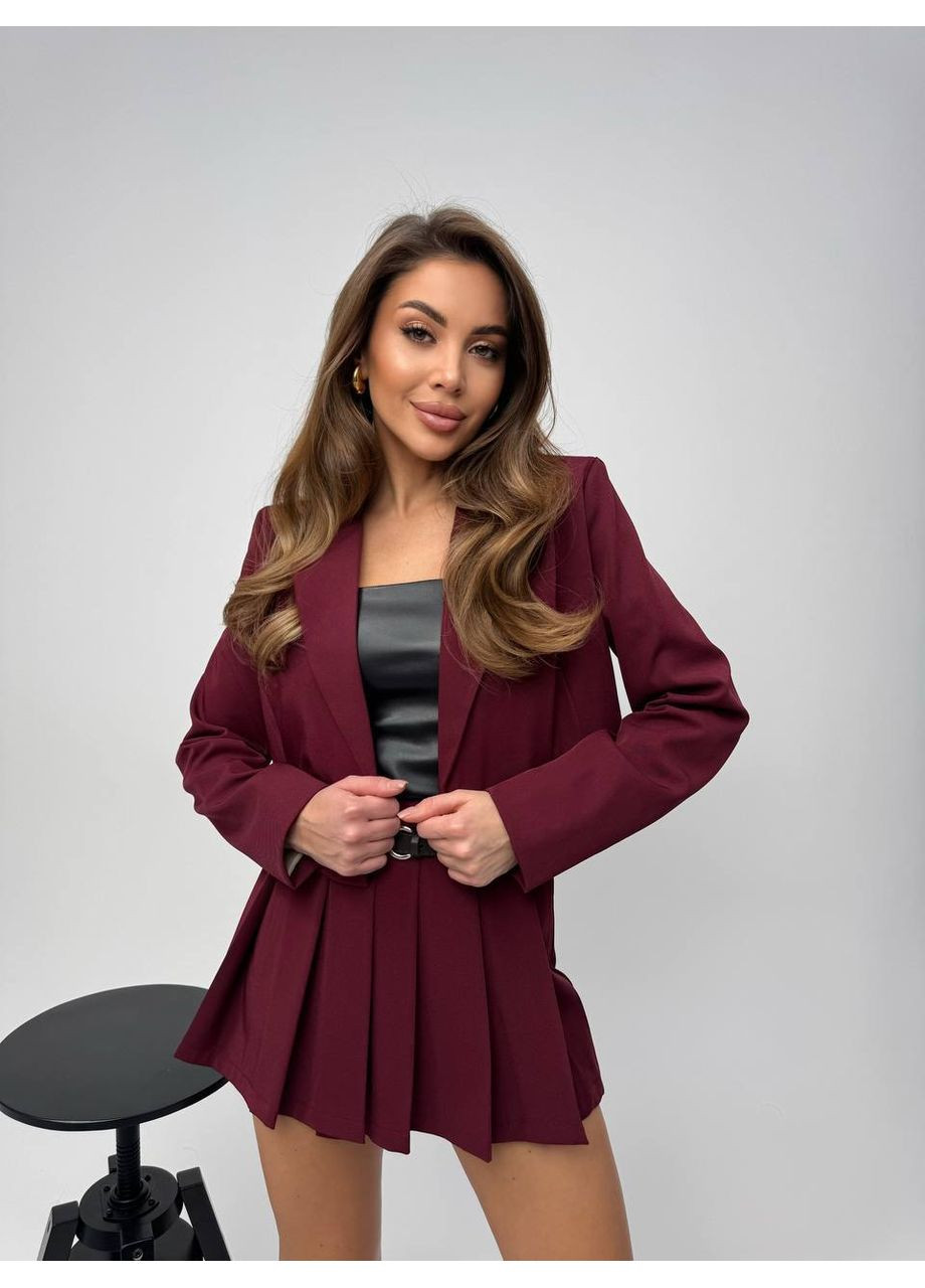 Стильний костюм з укороченим піджаком та спілницею-шортами More_bboutique (359256338)
