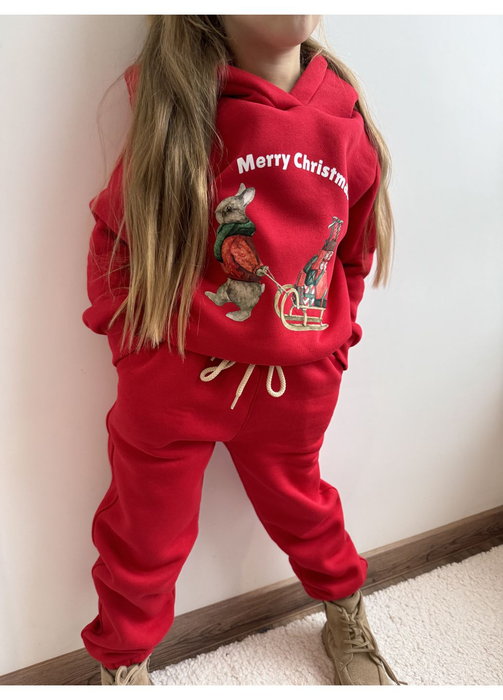 Костюм утеплений для дівчинки Merry Christmas червоний Kashtanchik (366887626)