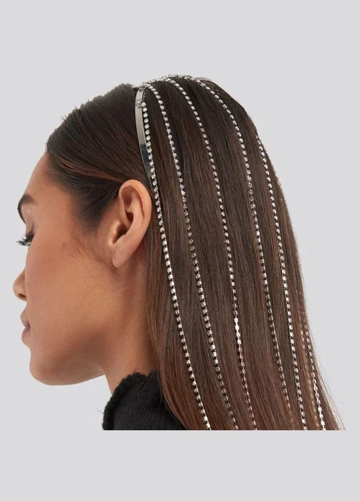 Обруч для волосся з ланцюжками зі страз No Brand (331900403)