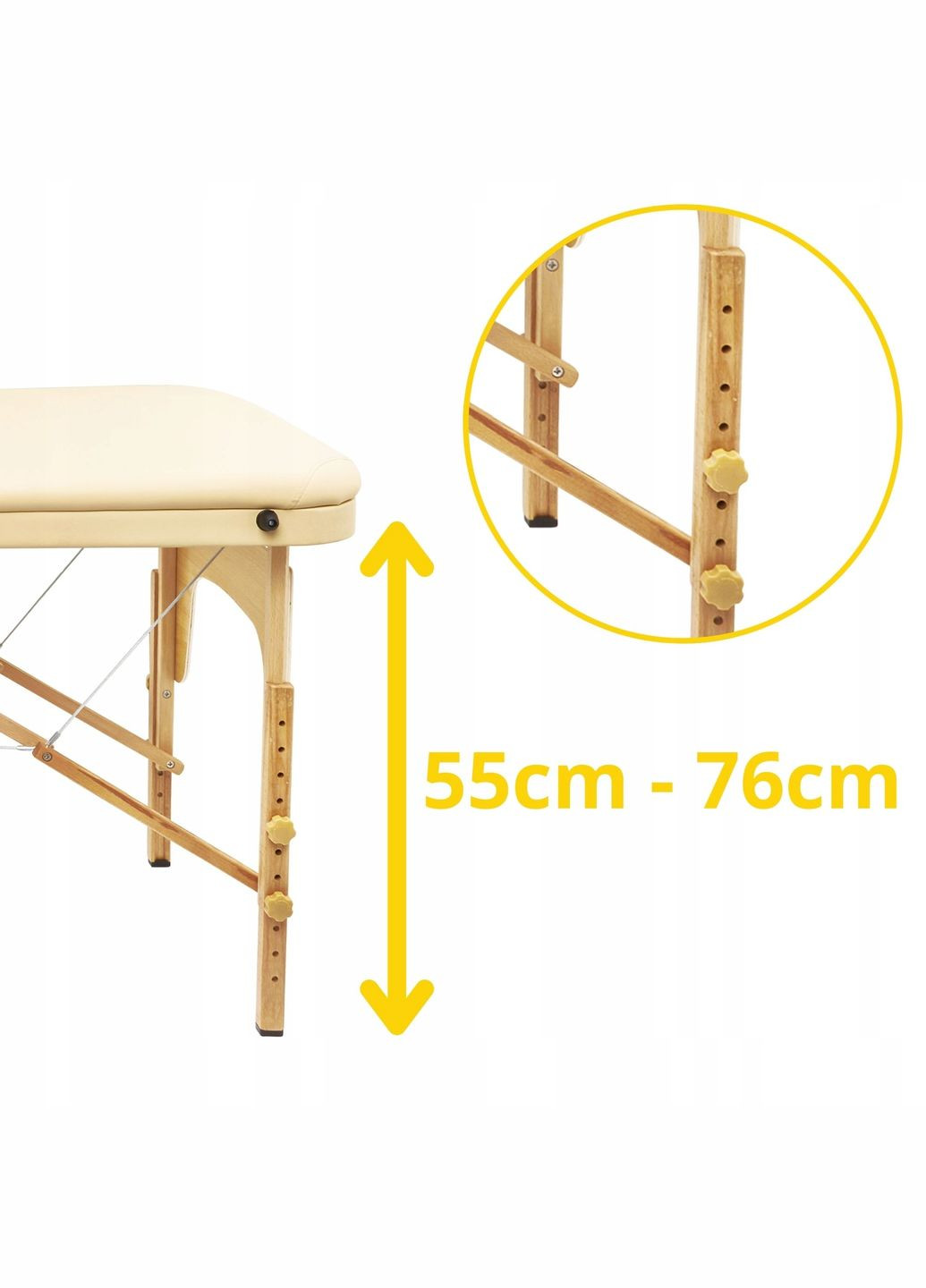 Масажний стіл складний Massage Table+ Wood W60 Beige 4FIZJO table+w60beige (275095803)
