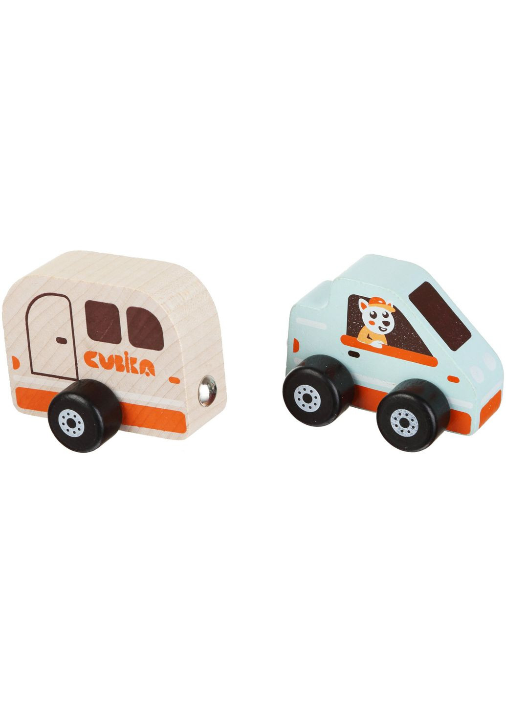 Деревянная игрушка Львенок Домик на колесах на магнитах (15368) Cubika (365547330)