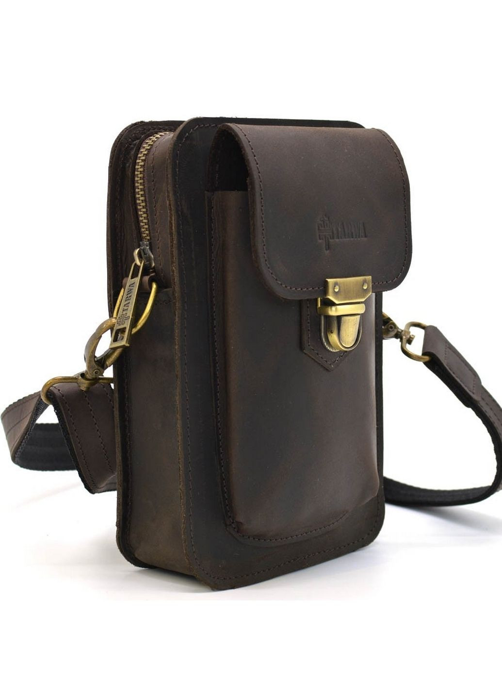 Чоловіча шкіряна сумка на пояс 20х13.5х5 см TARWA (315871219)