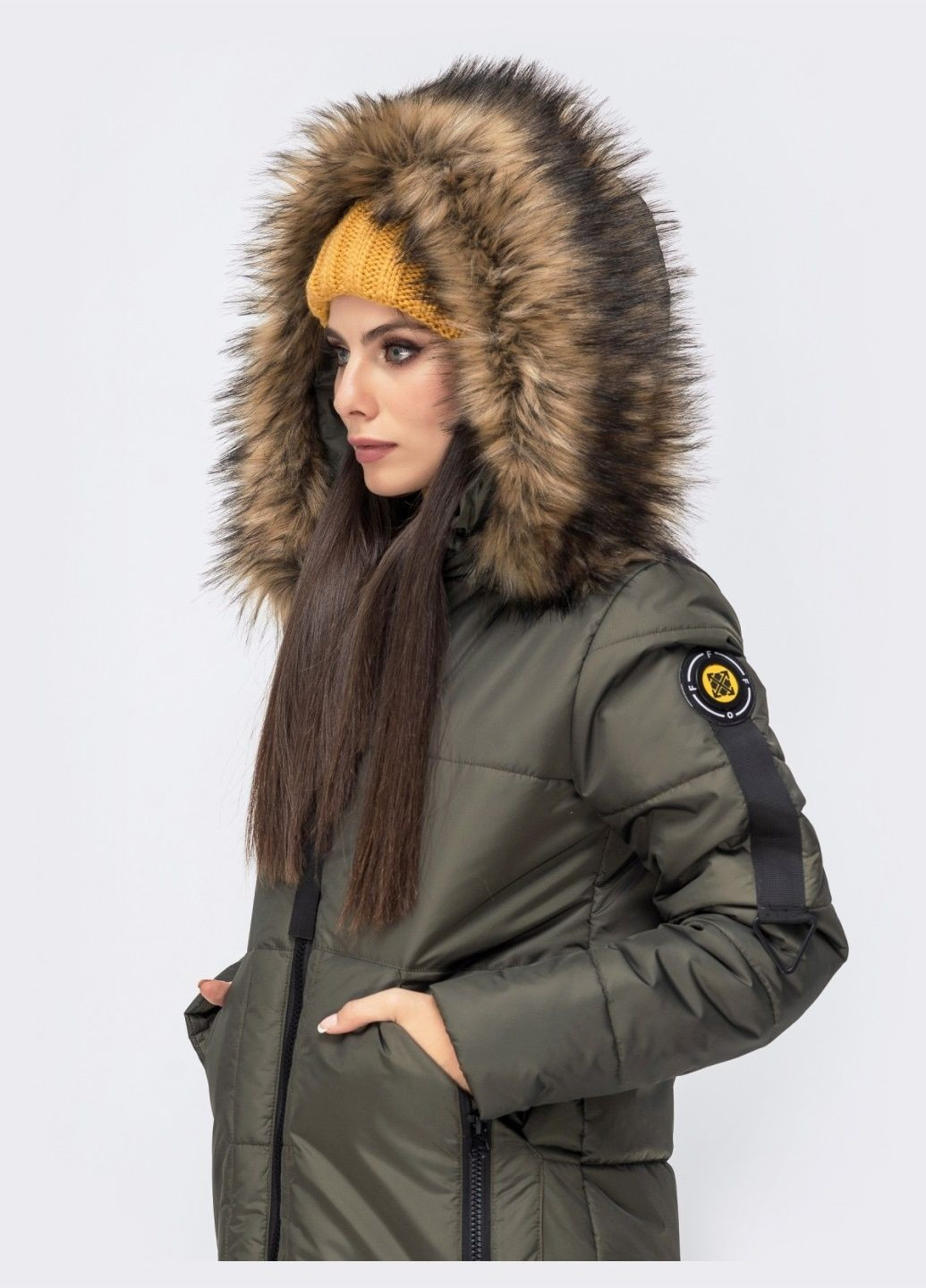 куртка з вшитим капюшоном і репсовою стрічкою хакі Dressa (369496461)