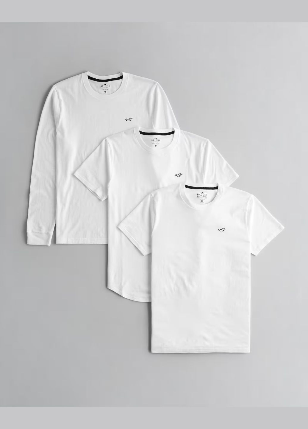 Белая набор (футболки, кофта) (3 шт.) hc9550m Hollister