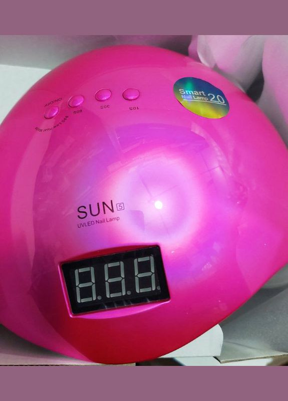 LED/UV лампа для манікюру та педикюру 5 48 Вт із сенсором для сушіння гель лаку Рожева Sun (297332177)