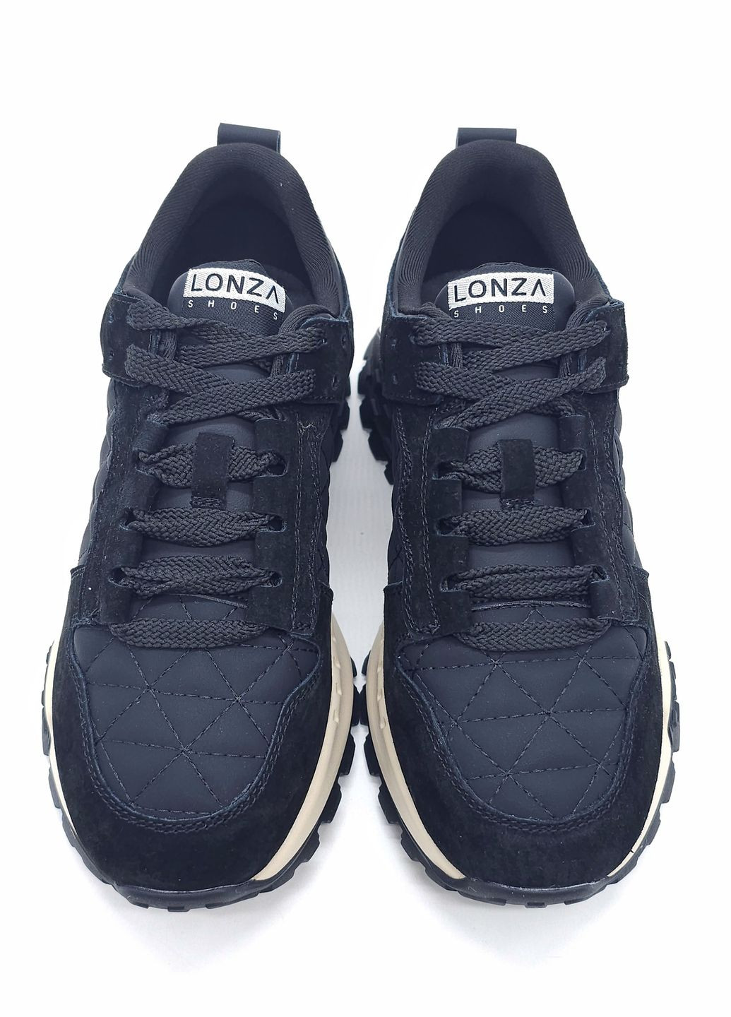 Чорні всесезонні жіночі кросівки чорні шкіряні l-13-16 23,5 см (р) Lonza