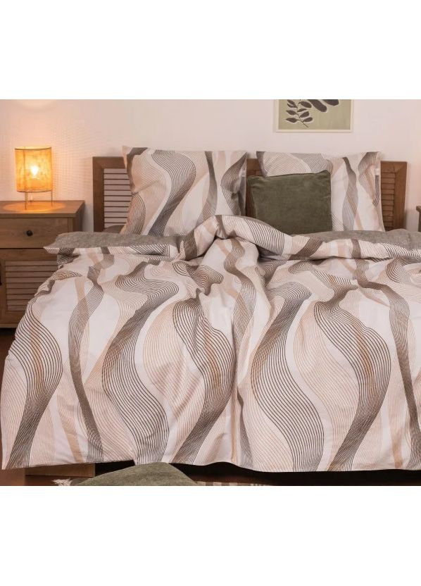 Постельное белье евро с простынью на резинке Ранфорс 4 22217-E-3 220х200 см Viluta (366574678)