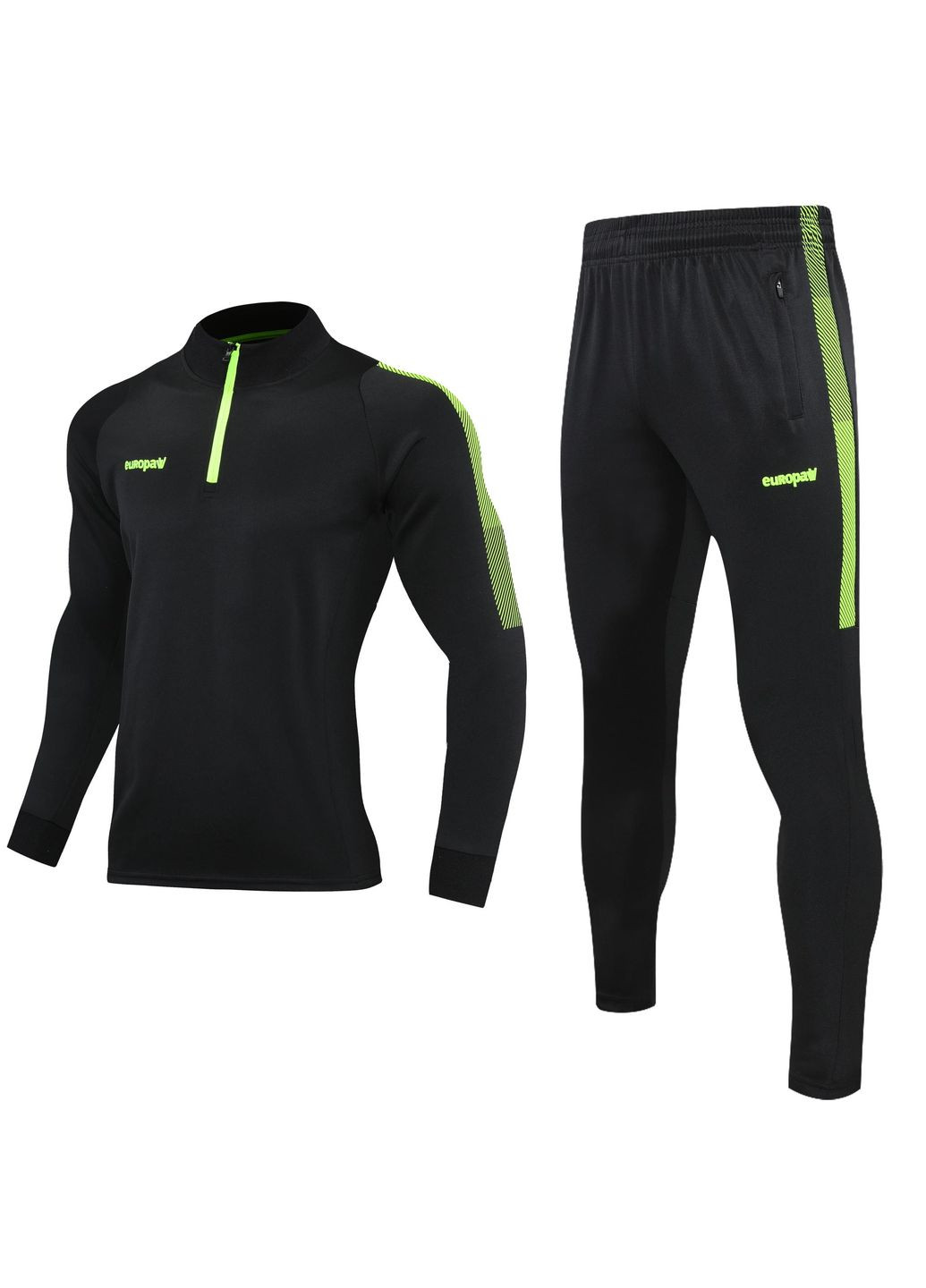 Спортивный костюм Limber Up 2101 Short zipper черно-салатовый ( ) Europaw (368669911)