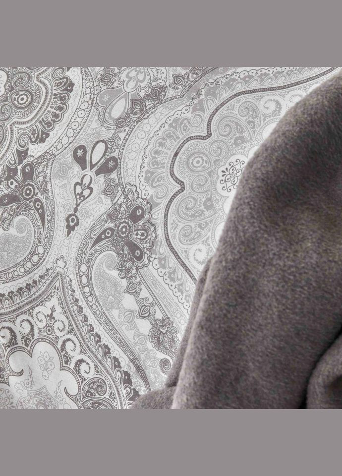 Набор постельное белье с пледом Arlen gri серый евро Karaca Home (285778474)