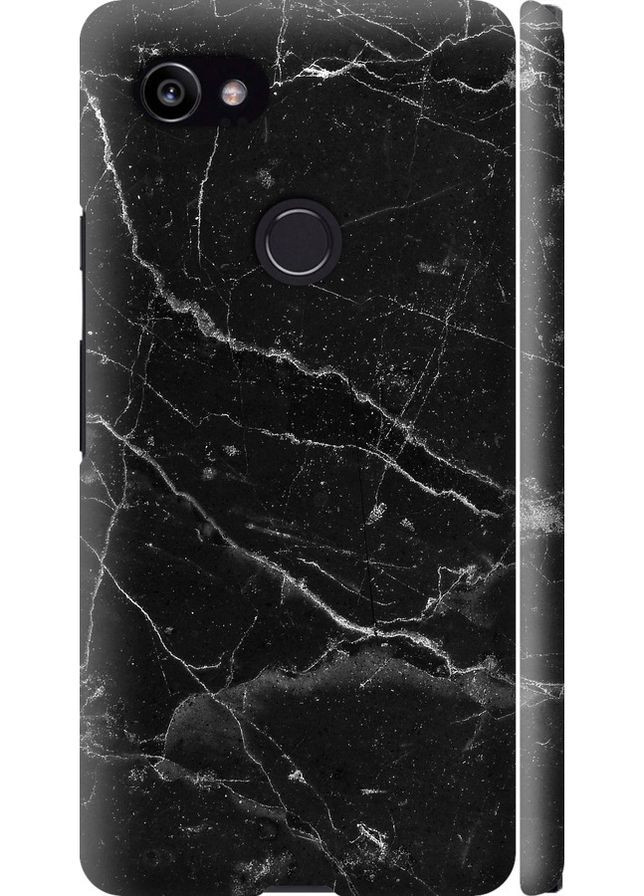 3D пластиковый матовый чехол 'Черный мрамор v2' для Endorphone Google PixeL 2 XL (316647484)