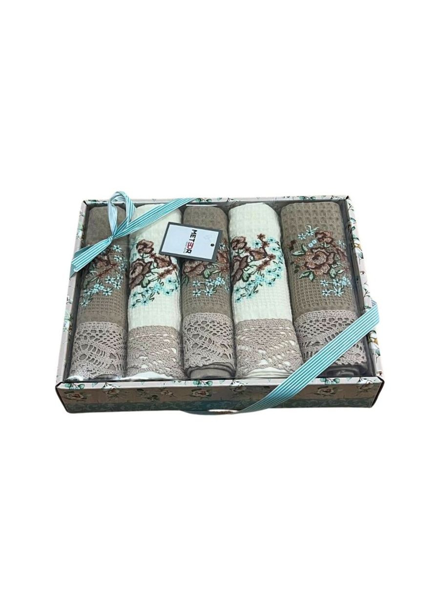 Кухонные полотенца вафельные хлопковые RM180 (5 шт.) Meteor комбинированный