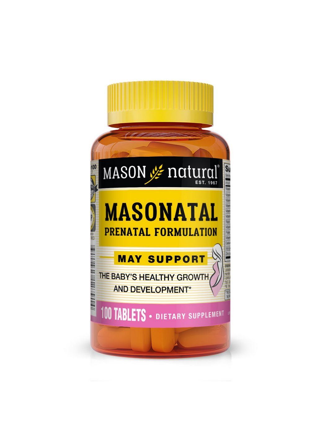 Витамины и минералы Masonatal Prenatal Formulation, 100 таблеток Mason Natural (293342289)