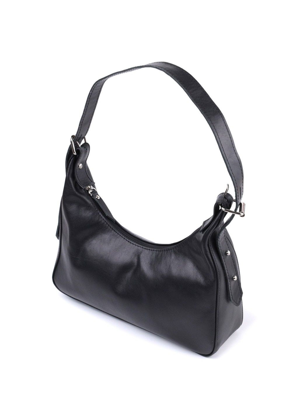 Женская сумка багет с регулируемым ремнем из гладкой натуральной кожи 22834 Черная Shvigel (313102114)