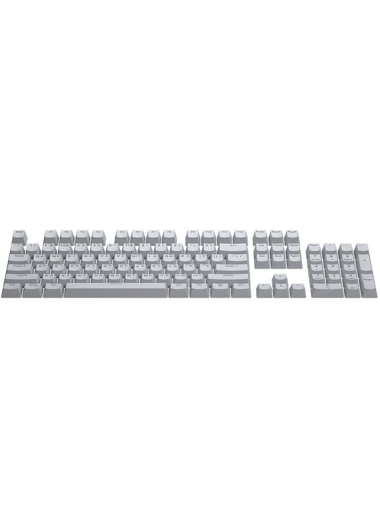 Набір кейкапів First Ukrainian PBT keycaps UKR/ENG/rU (HTS-137) Gray Hator (360422845)