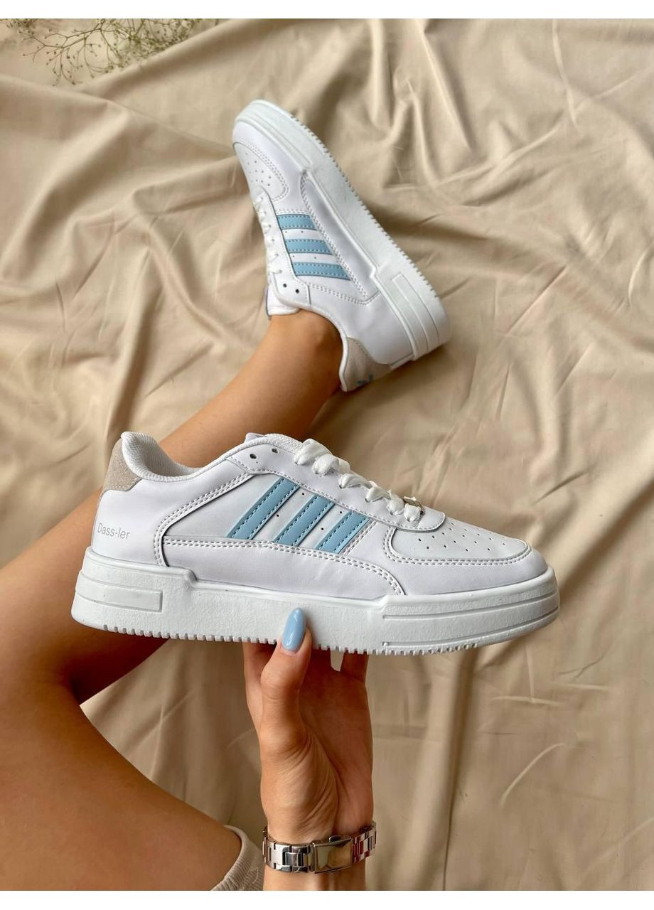 Белые демисезонные кроссовки мужские adidas dass-ler white blue адидас No Brand